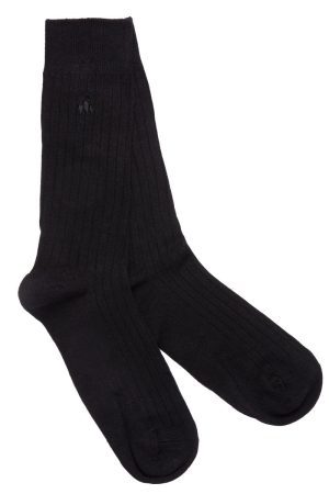 SP085 SWOLE PANDA BAMBOO SOCKS - SMOOTH BLACK