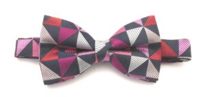 VB WOVEN SILK READY TIED BOW - PLUM TRIANGLE