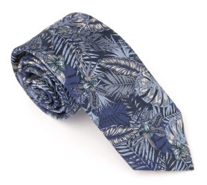 VB 211C FERN SILK TIE - BLUE