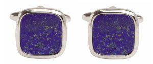 90-241 CUSHION CUFFLINKS - LAPIS LAZULI