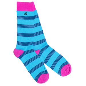 SWOLE PANDA BAMBOO SOCKS - AQUA HOOP