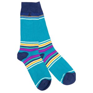 SWOLE PANDA BAMBOO SOCKS - TEAL HOOP