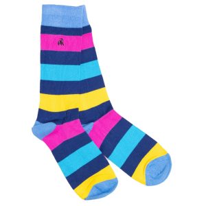 SWOLE PANDA BAMBOO SOCKS - BLUE HOOP