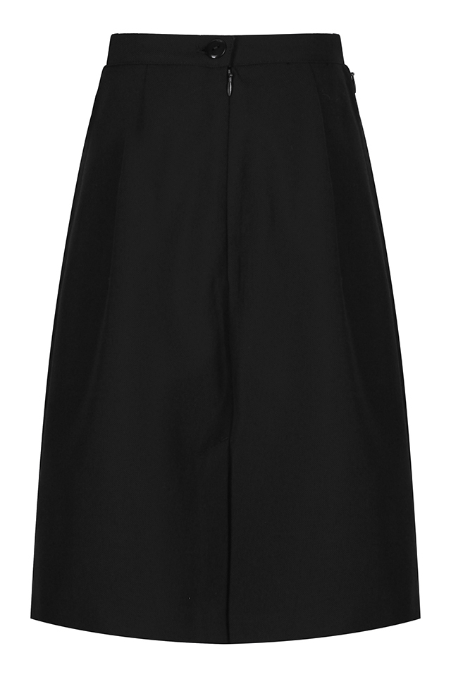 BLACK STRAIGHT SKIRT WITH VENT - Cain of Heswall
