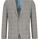 SINGLE BREASTED STONE CHECK JACKET