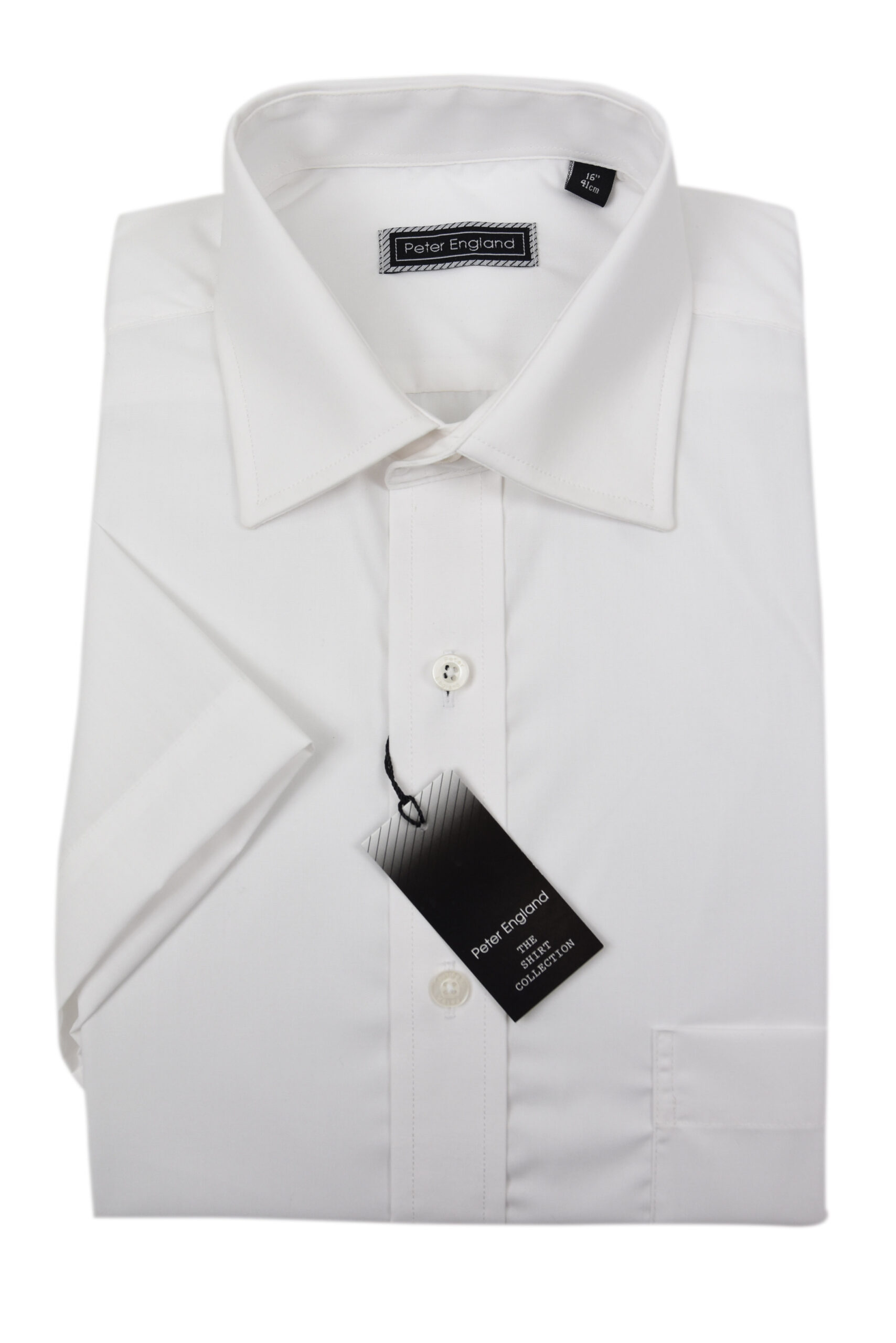PETER ENGLAND PLAIN WHITE HALF SLEEVED SHIRT – CLASSIC FIT - Cain of ...