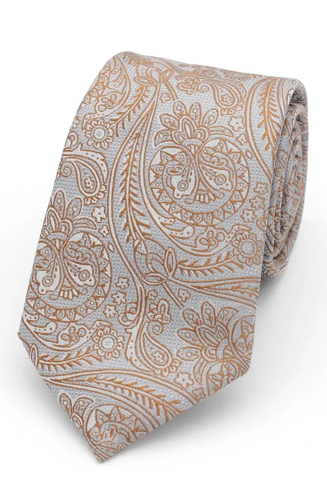 COPPER & GREY POLYESTER TIE