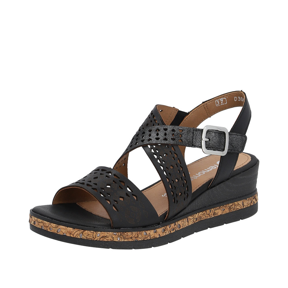 D3069.02 STRAP SANDAL - BLACK
