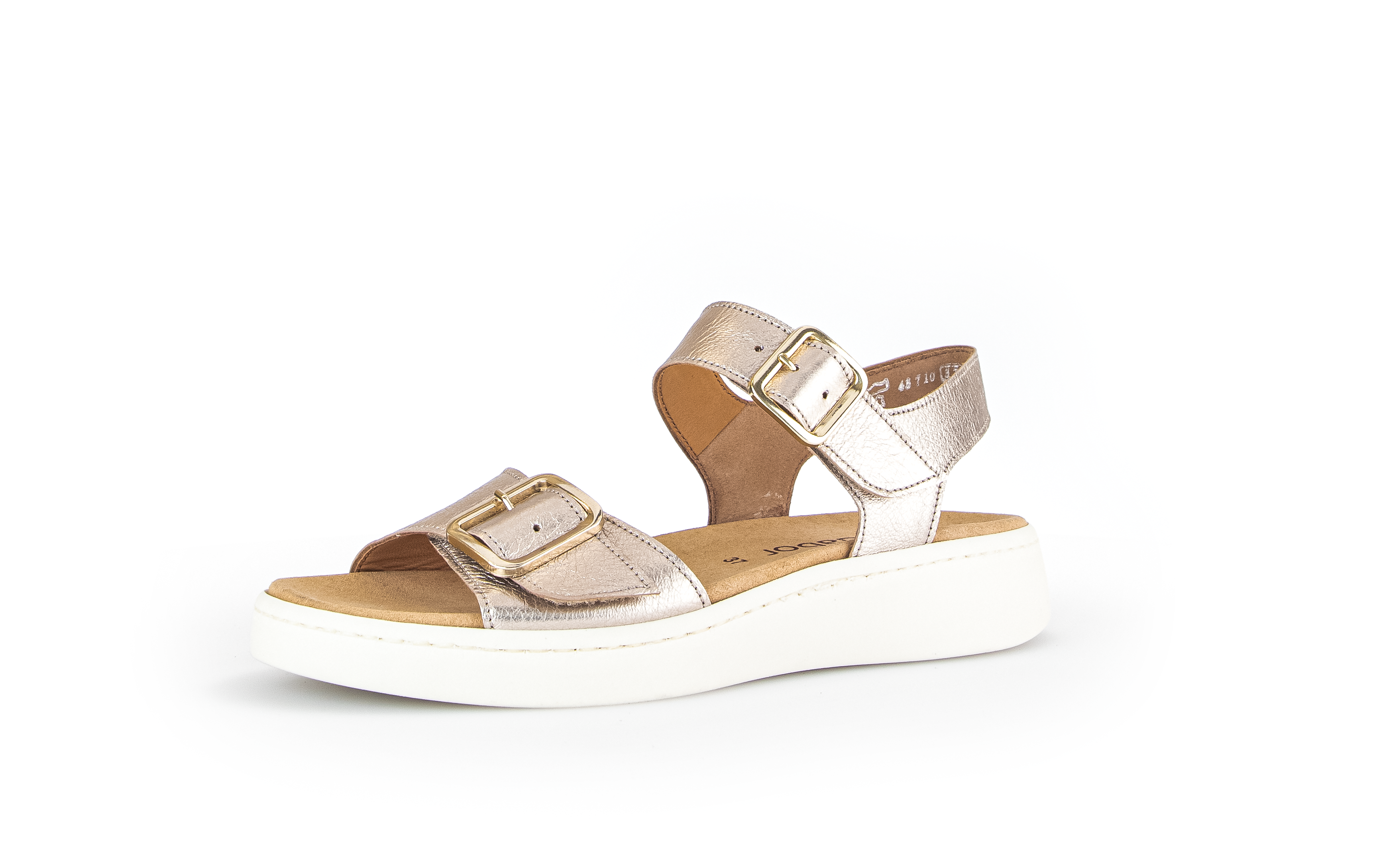 GABOR BUCKLE STRAP SANDAL - GOLD