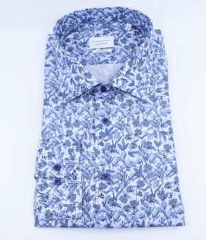 Heswall Rbl ETERNA FLORAL PRINT LONG SLEEVED MODERN FIT SHIRT - BLUE - Cain of Heswall