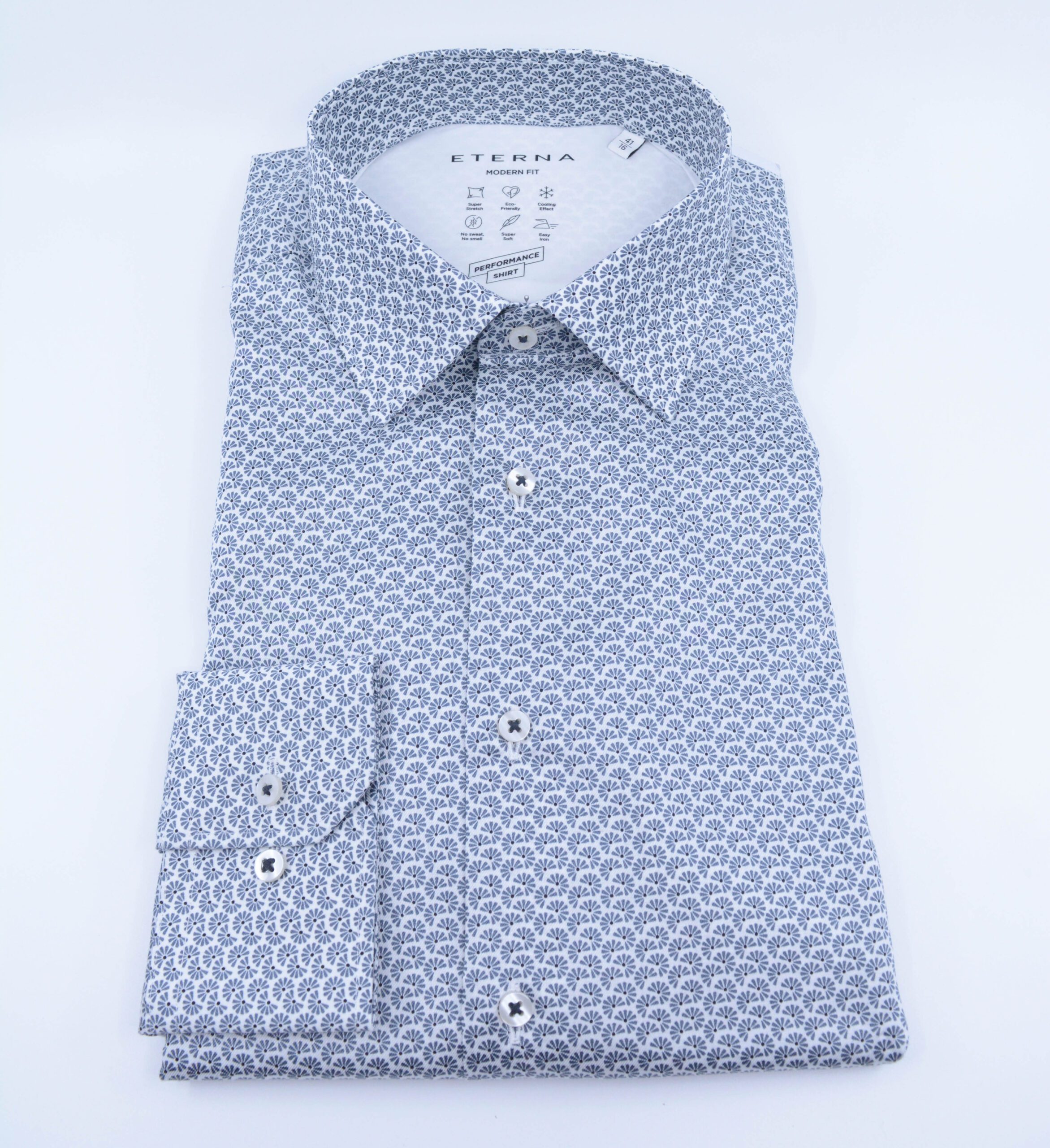 ETERNA RADIUS PRINT LONG SLEEVED SHIRT – MODERN FIT