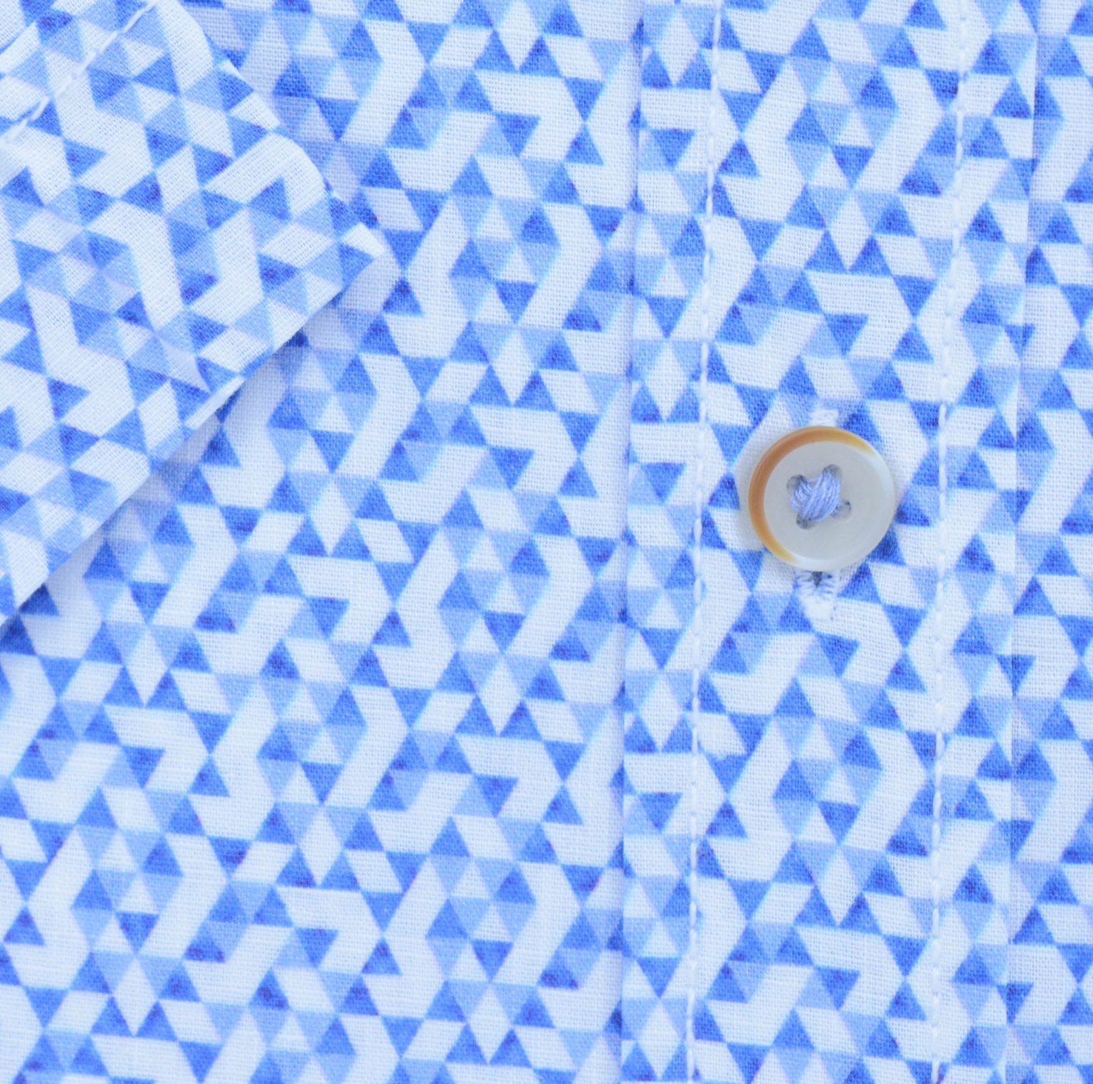 D80032.173 HATICO SHORT SLEEVE SHIRT TRIANGLE PRINT - BLUE - Cain of ...