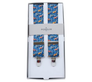 KOI CARP PRINT 4CLIP BRACES - BLUE