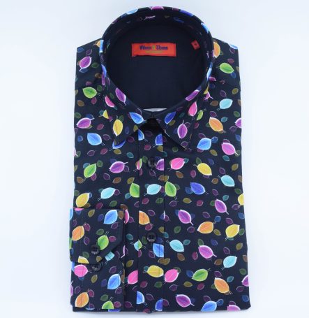 Heswall Rbl 3866 LEAVES PRINT LONG SLEEVE SHIRT - Cain of Heswall