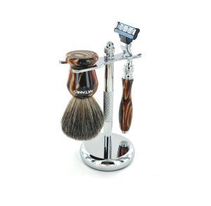 ARTAMIS SHAVING SET - BROWN STRIPE