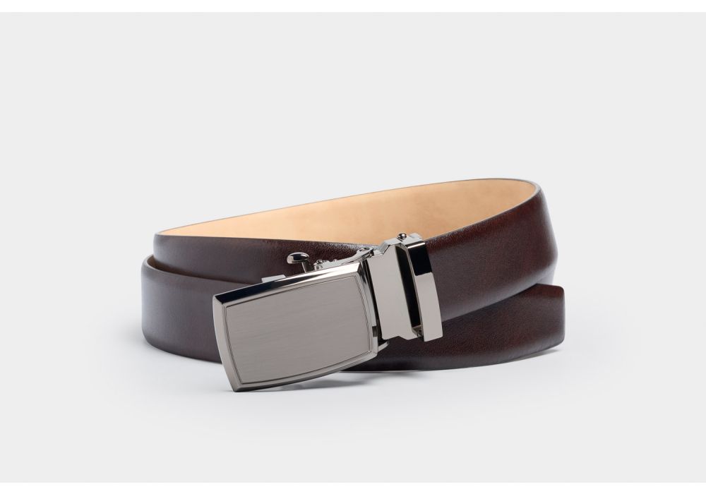 3209BN ADAPT-FIT WIDE LEATHER DRESS BELT - BROWN