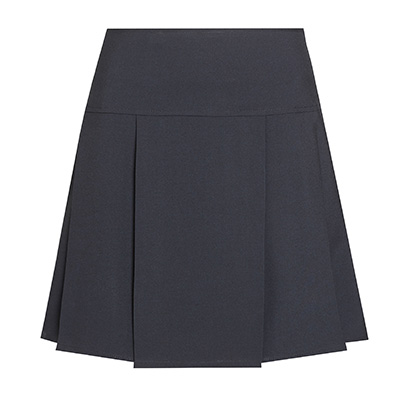 DL973 DEEP WAISTBAND PLEATED SKIRT - NAVY