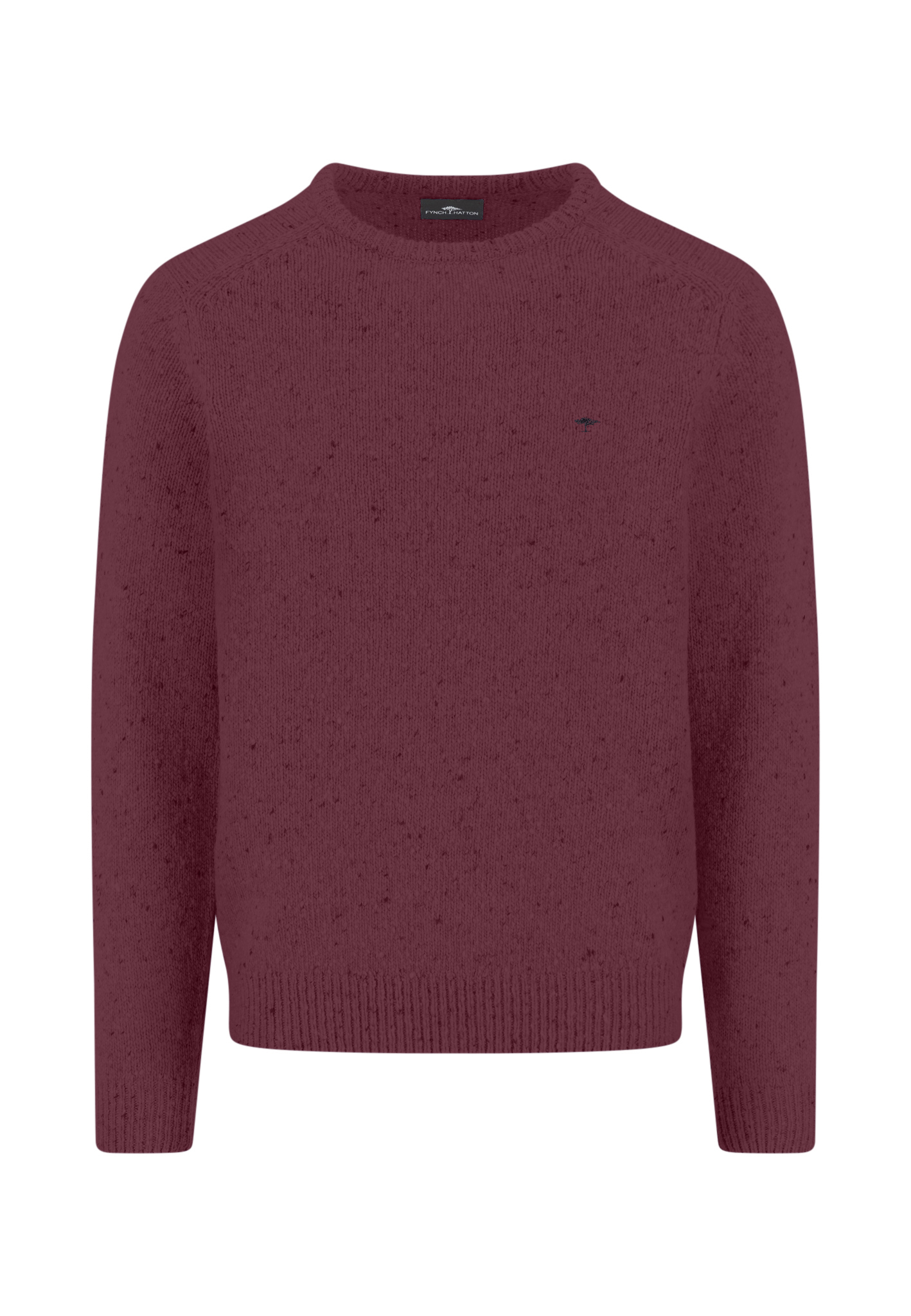 344.368 FYNCH HATTON FLECK CREW NECK PULLOVER - MERLOT