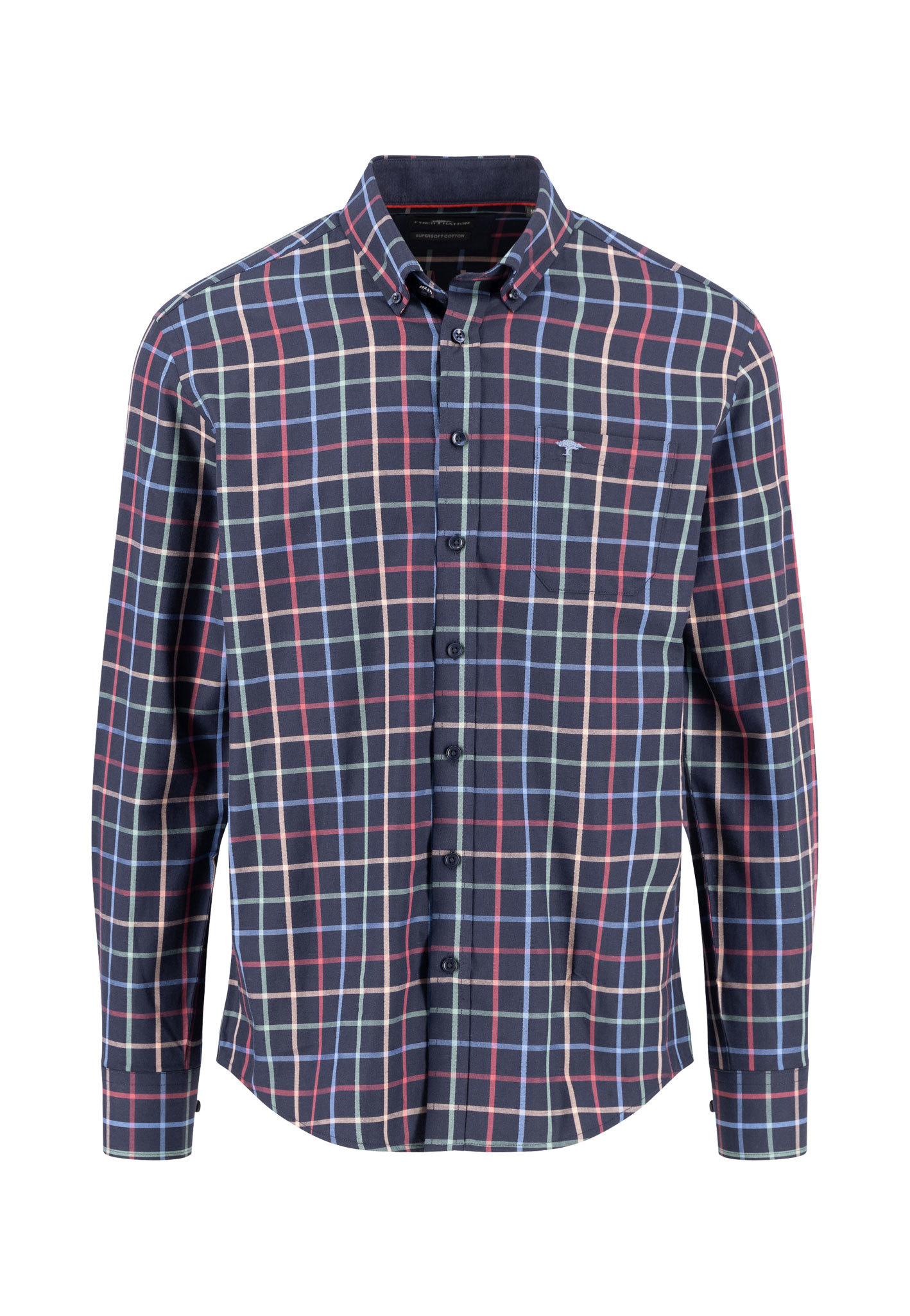 5470.415 FYNCH HATTON LONG SLEEVE TWILL CHECK BD - NAVY