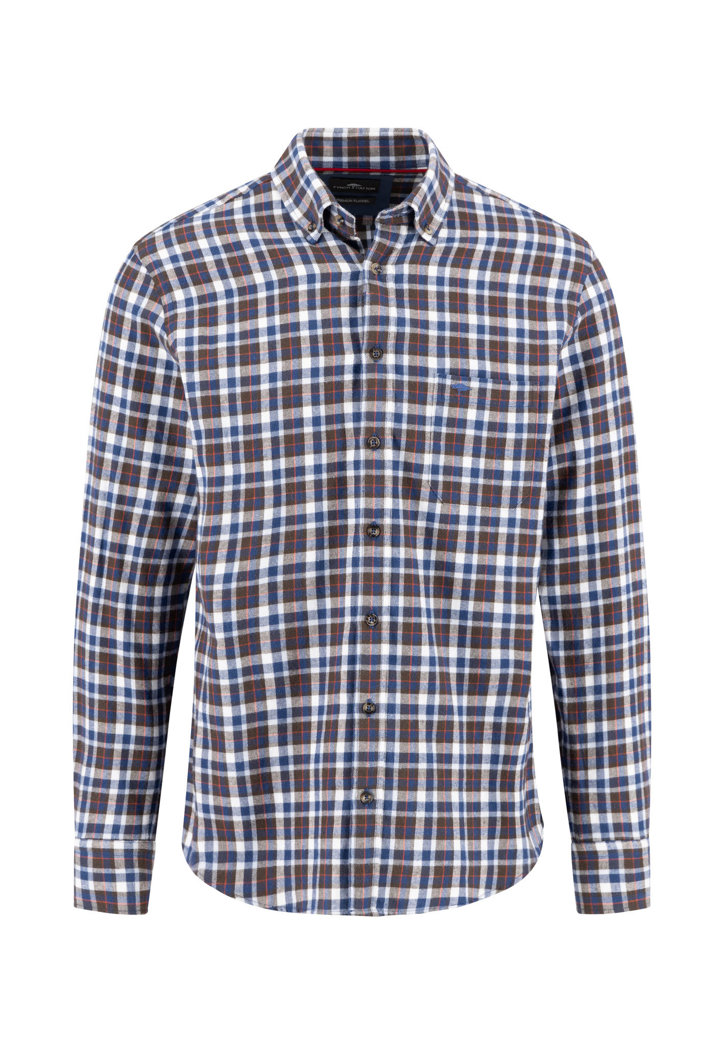 6230.861 FYNCH HATTON LONG SLEEVE CHECK BD - NAVY