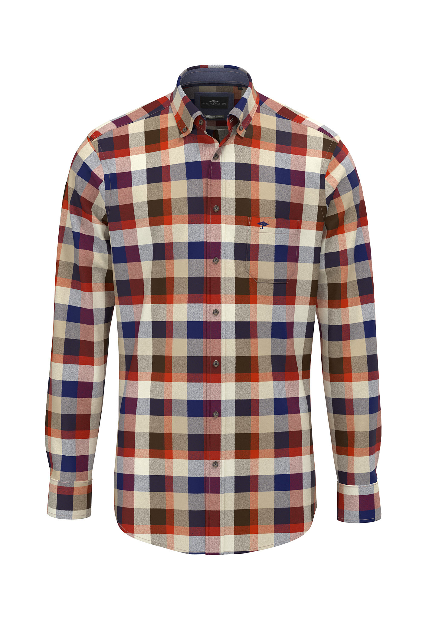 8070.367 FYNCH HATTON LONG SLEEVE CHECK BD - RUST