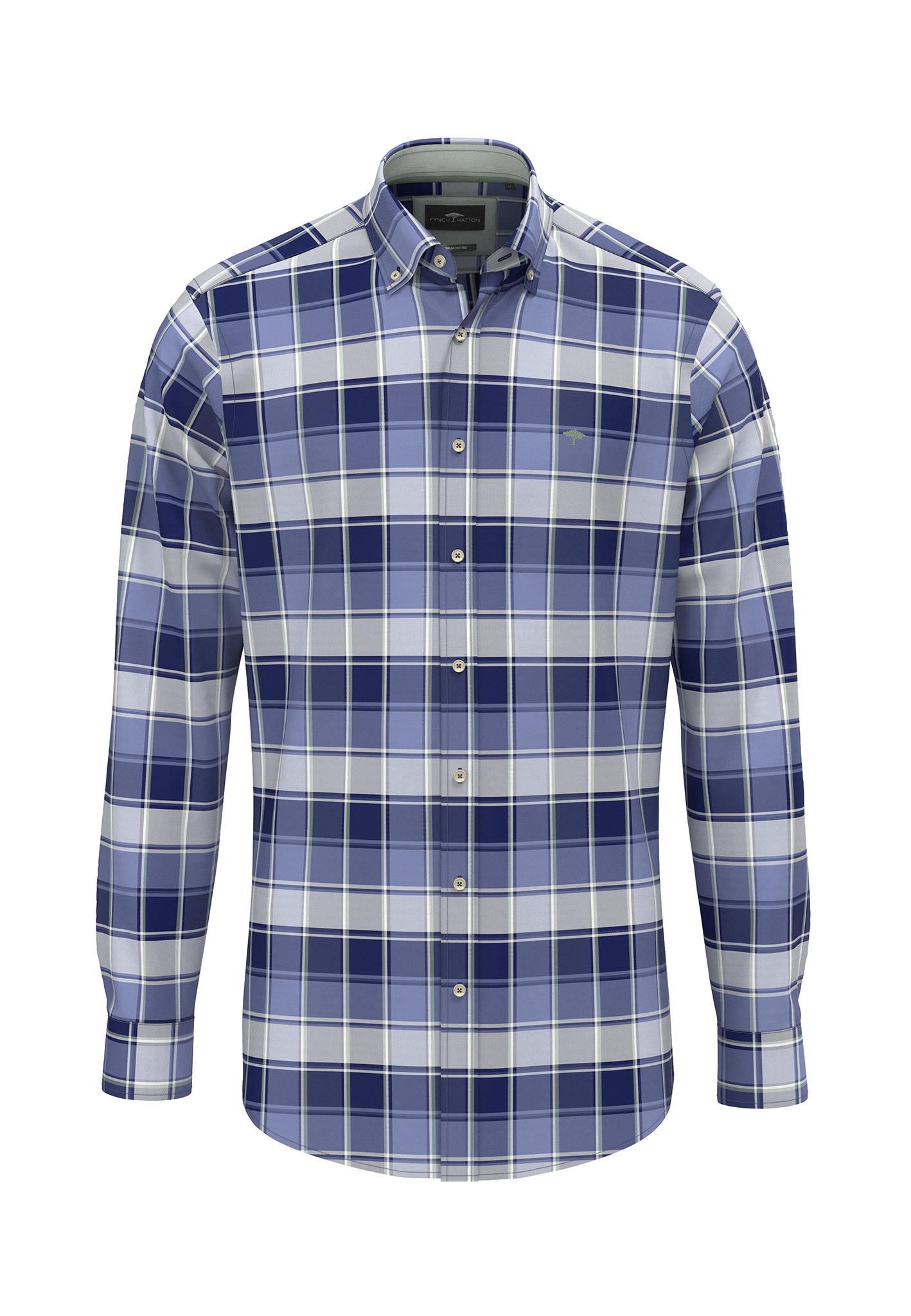 8680.604 FYNCH HATTON LONG SLEEVE CHECK BD - BLUE