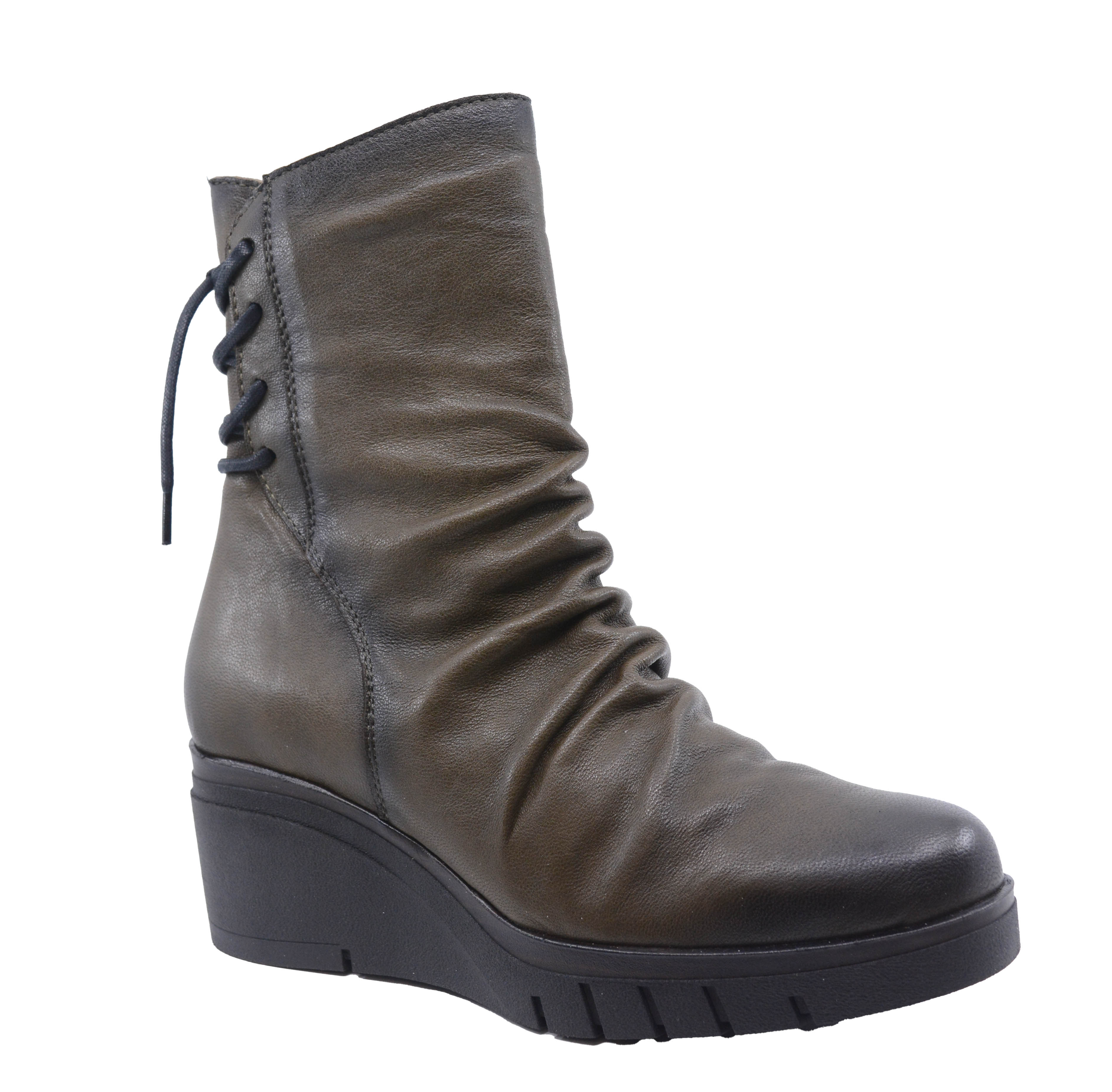 WEDGE HI-LINE ANKLE BOOT - ARMY GREEN