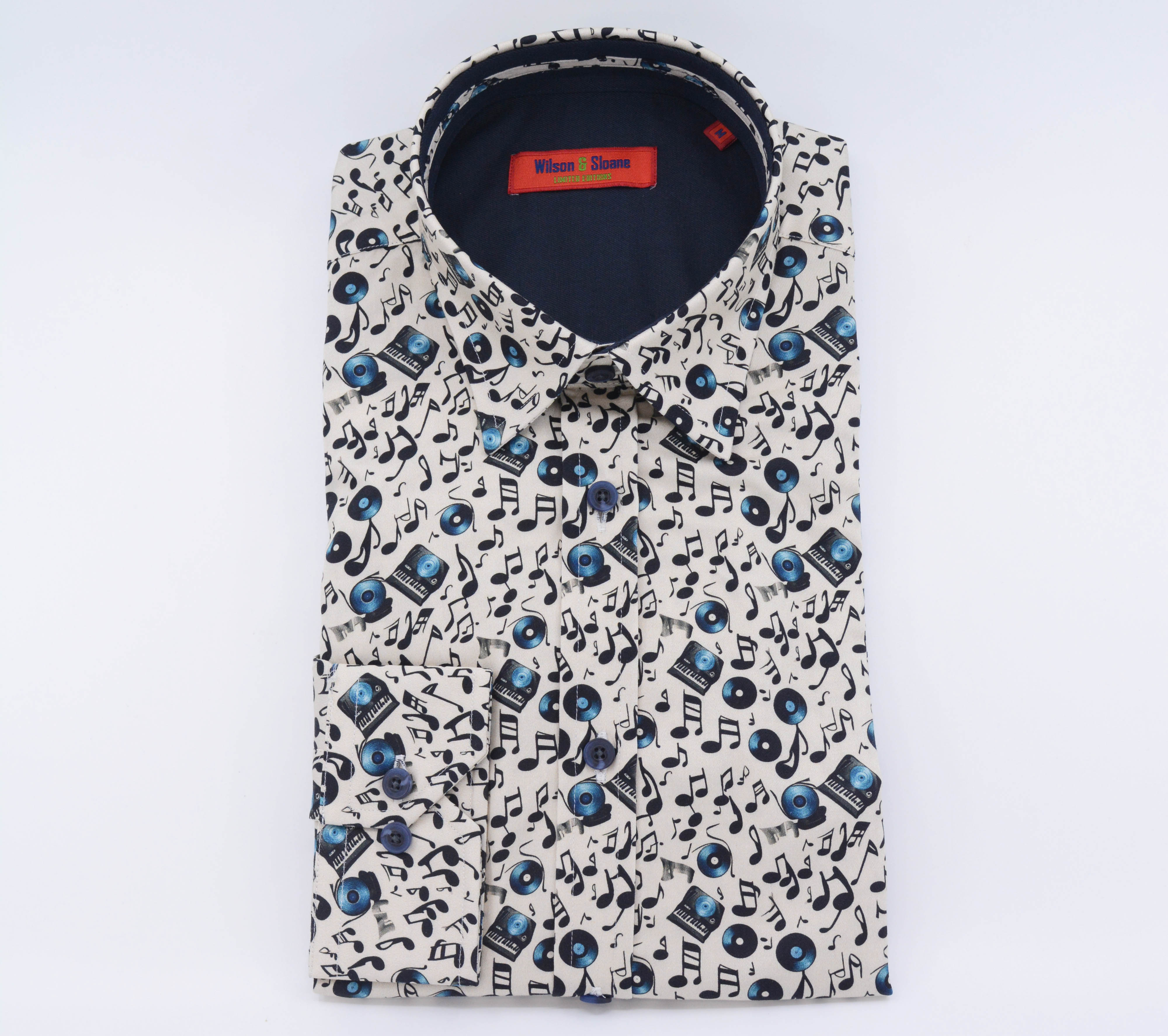 MUSIC PRINT LONG SLEEVE SHIRT