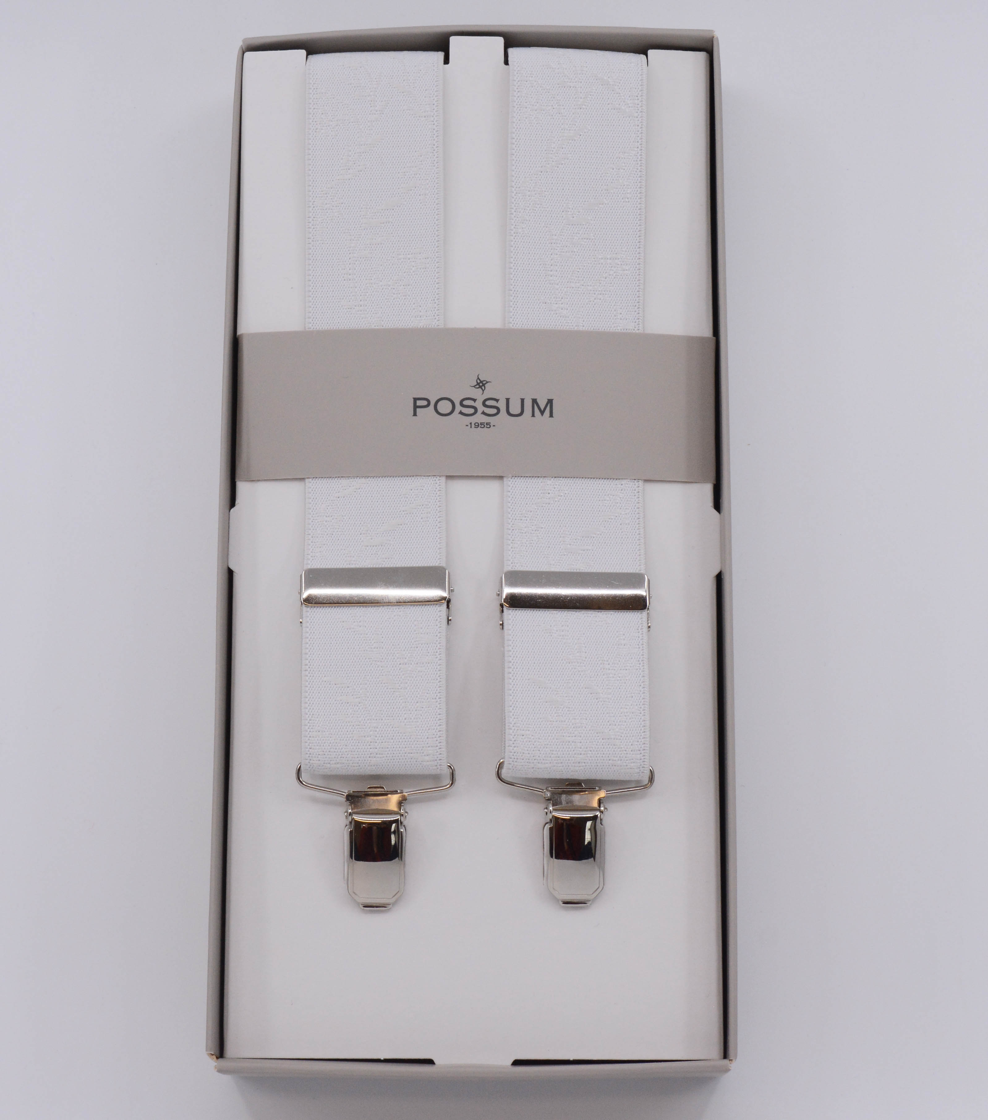 WOVEN BRANCH 4CLIP BRACES - WHITE