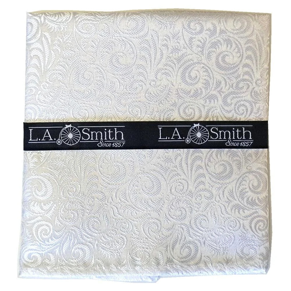 TPH6301-2 SWIRL DESIGN HANDKERCHIEF - WHITE