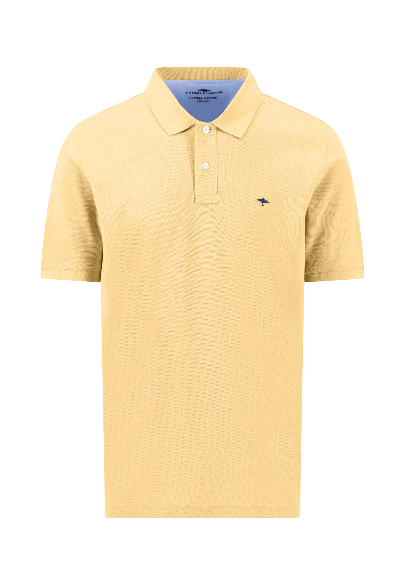 1700.6b FYNCH HATTON PLAIN COTTON POLO - PALE YELLOW