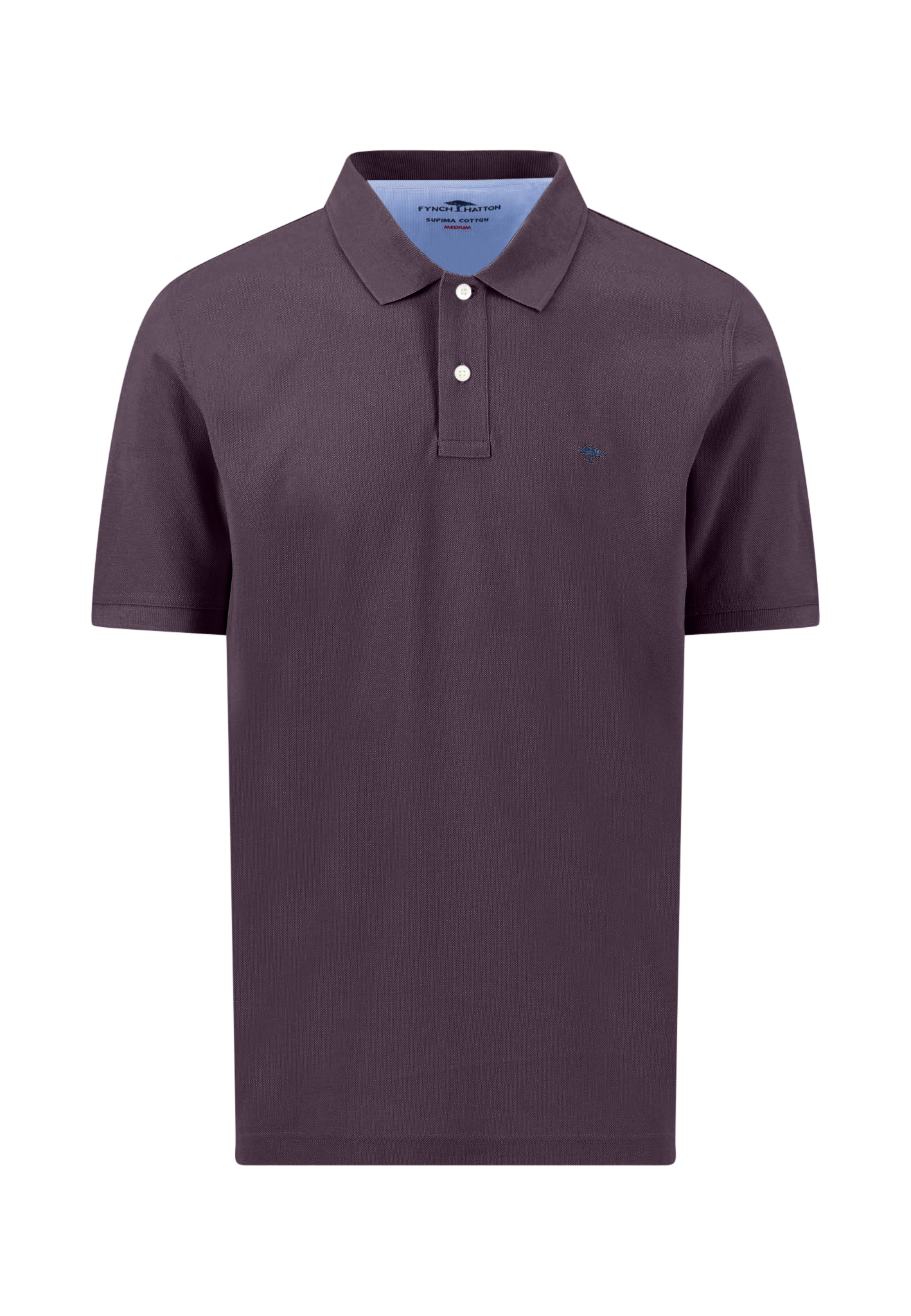 1700.6b FYNCH HATTON PLAIN COTTON POLO - AUBERGINE