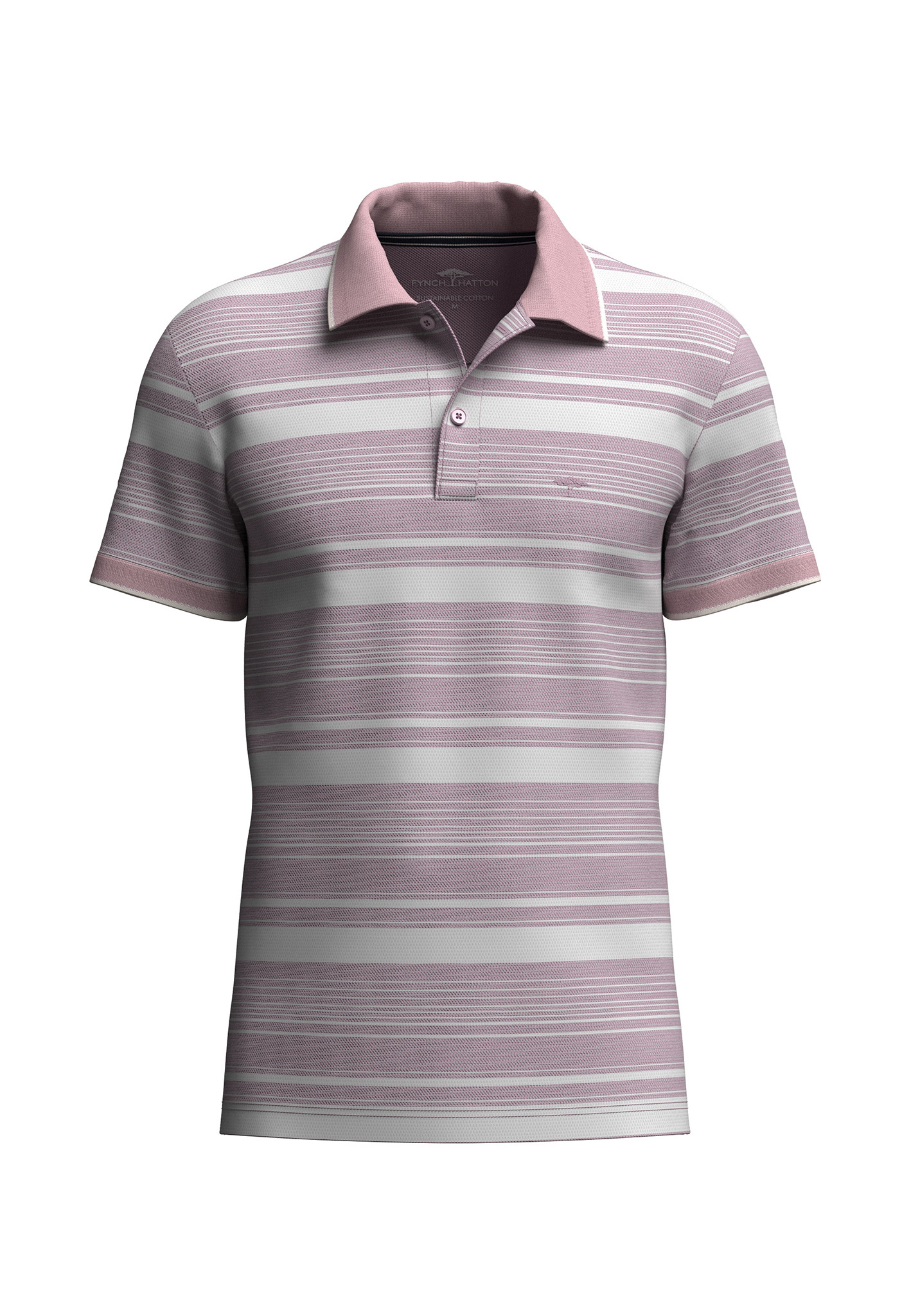 1905.464  FYNCH HATTON 2-TONE POLO - MAGNOLIA