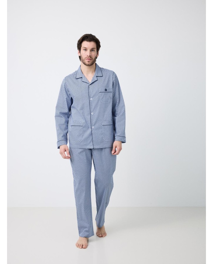 GUASCH PYJAMAS COTTON PRINT DESIGN - BLUE