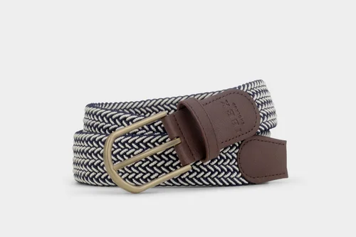 9601 WEBBING BELT - NAVY & CREAM