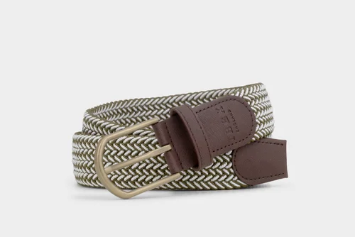 9603 WEBBING BELT - KHAKI & CREAM